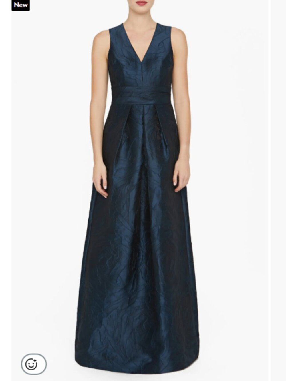 Kay Unger Mariah Crinkle Pleated Gown